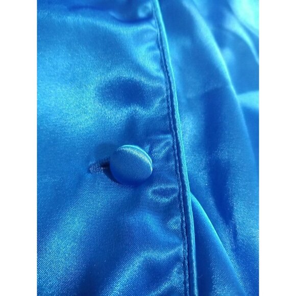 Edgemont Womens Satin Pajamas 1X Pants Top 2 Pc Lounge Set Blue Polyester - Picture 10 of 13